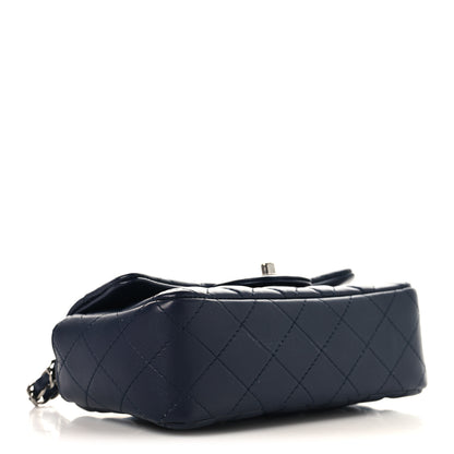 Chanel Lambskin Quilted Mini Rectangular Flap Dark Navy Blue 4 of 10