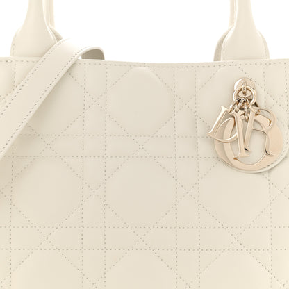Christian Dior Calfskin Macro Cannage Medium Book Tote White 8 of 12