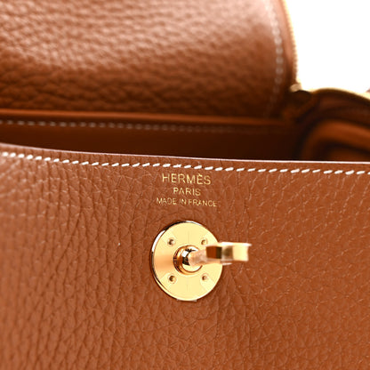 Hermes Taurillon Clemence Mini Lindy 20 Gold 5 of 8