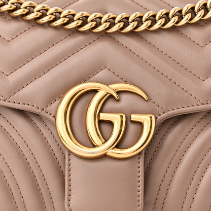 Gucci Calfskin Matelasse Small GG Marmont Shoulder Bag Porcelain Rose 8 of 11