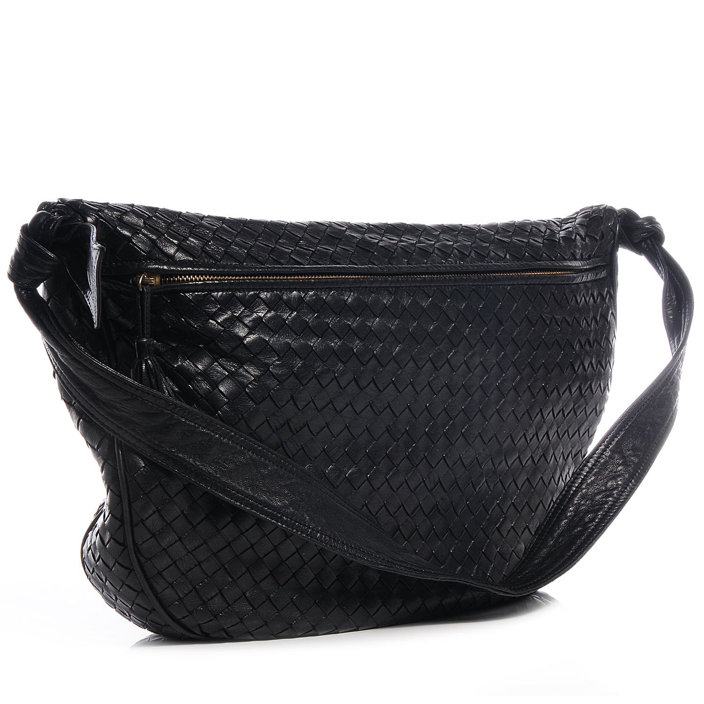 Vintage Nappa Intrecciato Shoulder Bag Nero Black