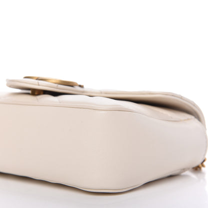 Gucci Calfskin Matelasse Super Mini GG Marmont Shoulder Bag White 7 of 10