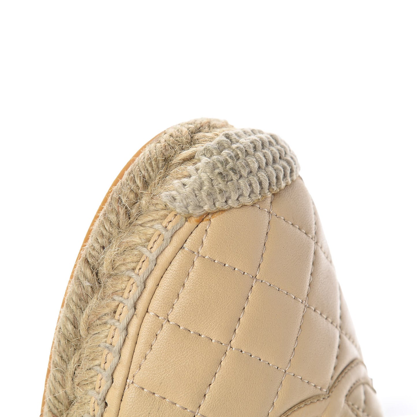 Lambskin Quilted CC Espadrilles 39 Beige