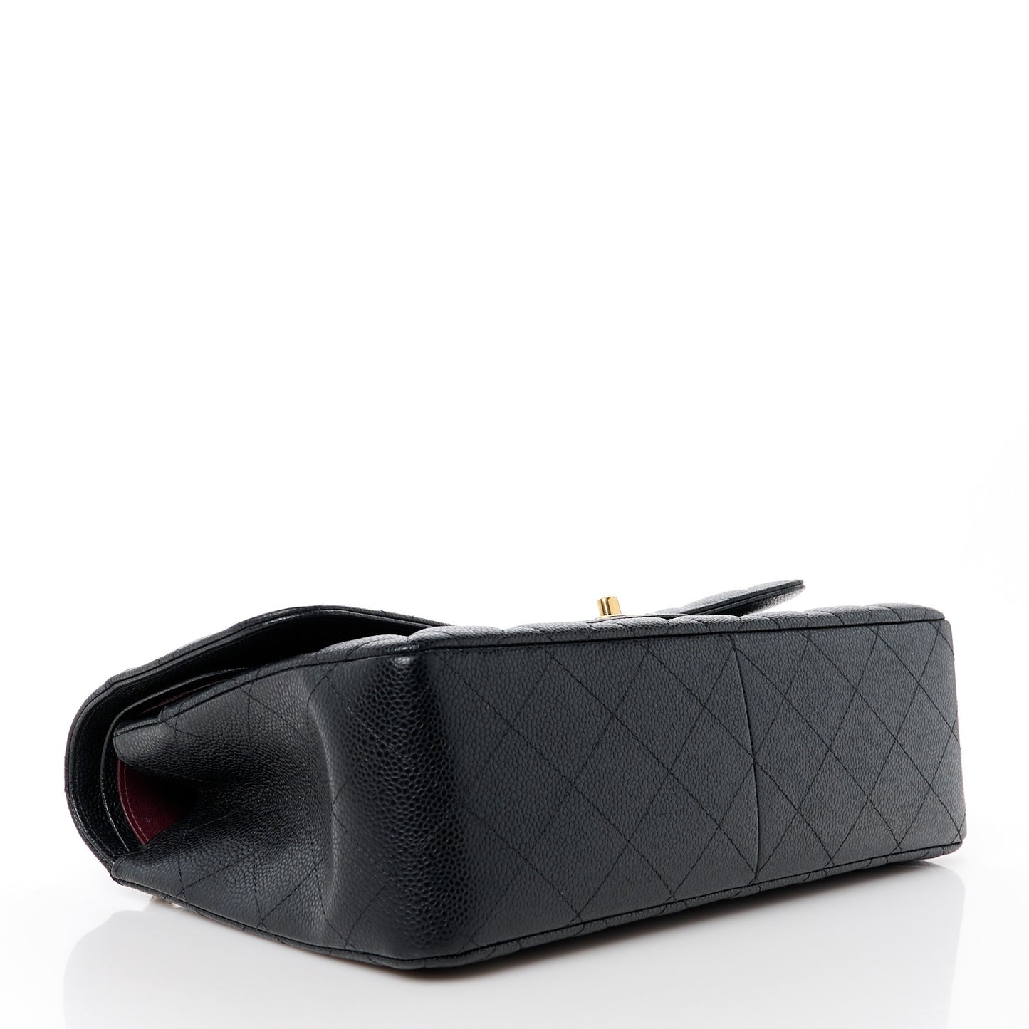 Caviar Quilted Jumbo Double Flap Black