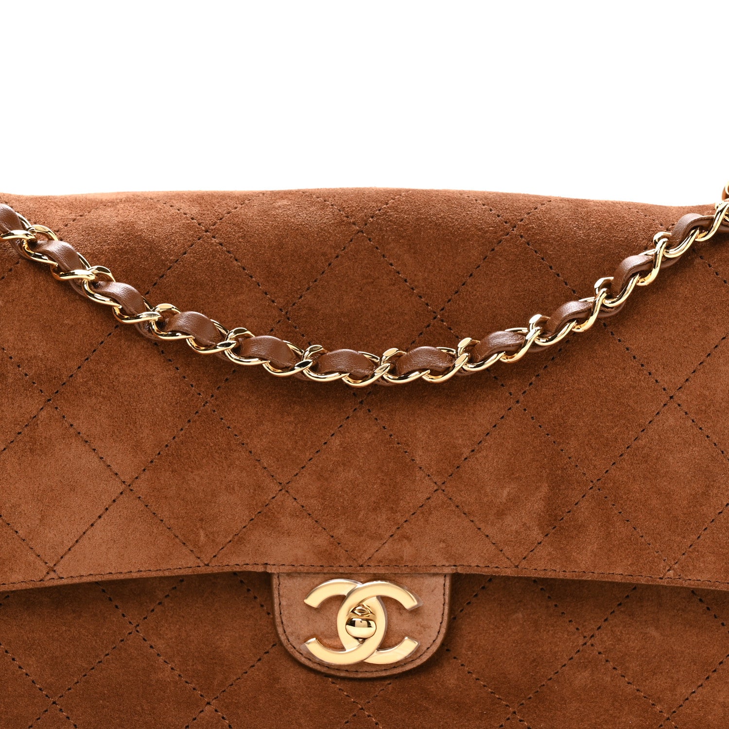Chanel Suede Calfskin Small Souplissimo Maxi Flap Camel 8 of 11