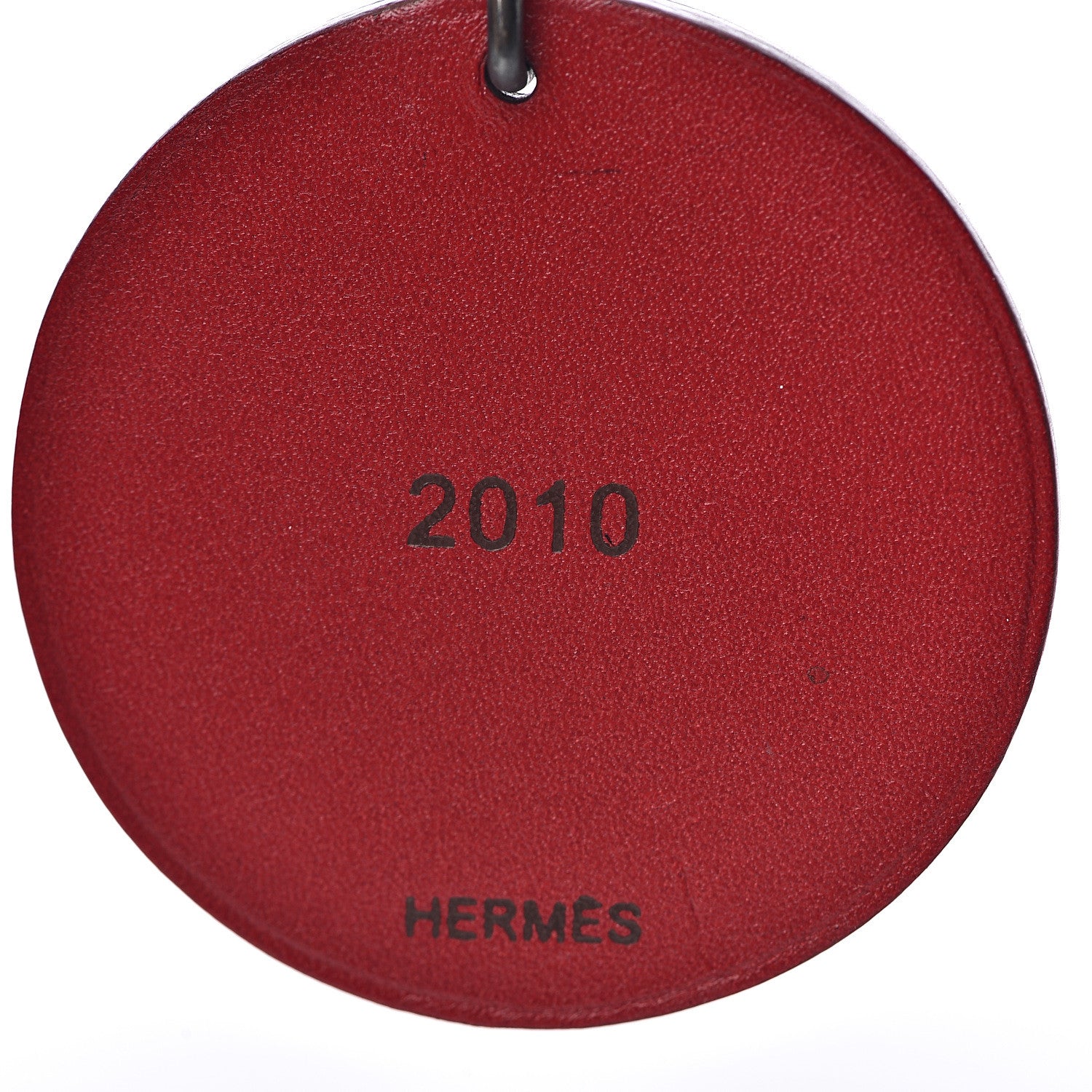 Hermes Veau Box Tiger Key Chain Bag Charm Rouge 5 of 5