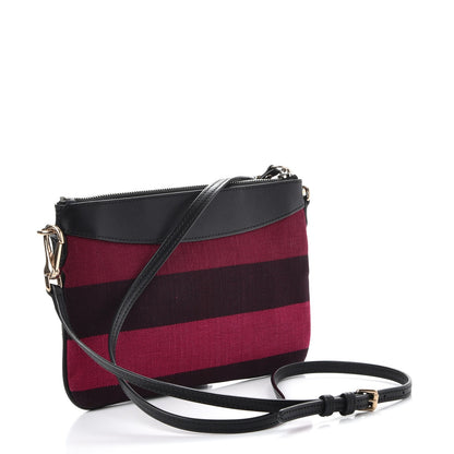 Burberry Overdyed Canvas Striped Peyton Crossbody Clutch Bag 3 of 12