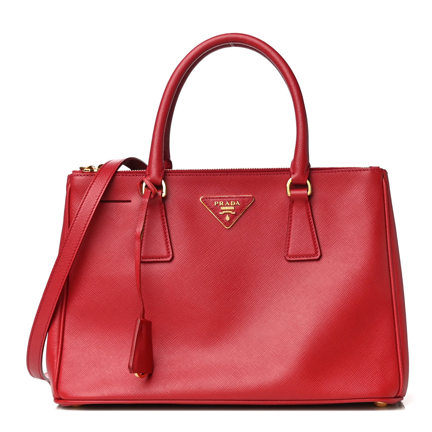 Saffiano Small Galleria Double Zip Tote Fuoco