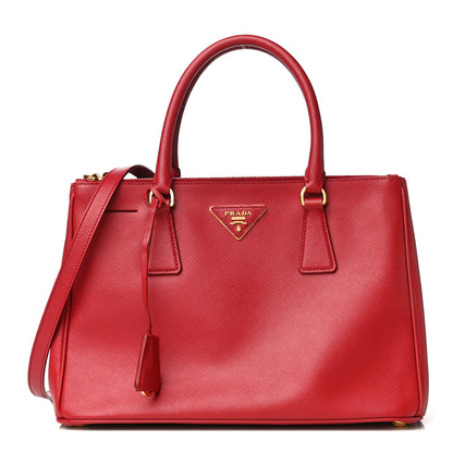 Prada Saffiano Small Galleria Double Zip Tote Fuoco 1 of 13
