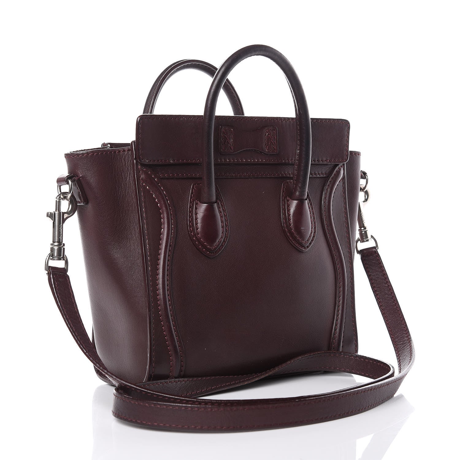 Celine Smooth Calfskin Nano Luggage Burgundy 3 of 32