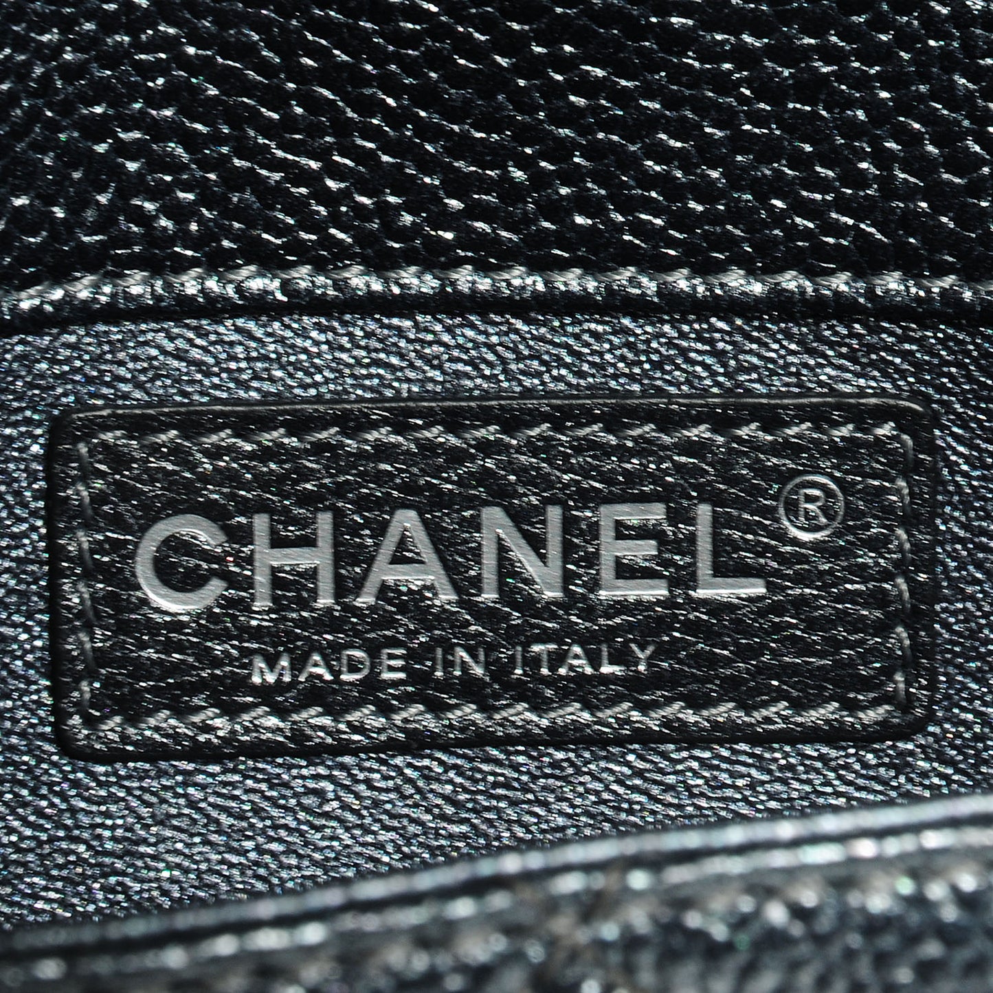 Metallic Caviar Quilted Extra Mini Flap Dark Grey