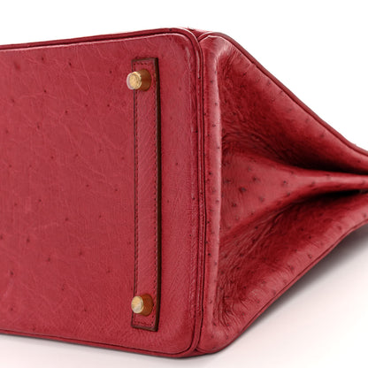 Hermes Ostrich HAC Birkin 32 Rouge Vif 10 of 12