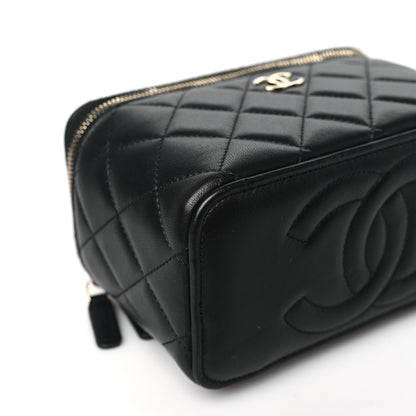 Chanel Lambskin Quilted Small Top Handle Vanity Case With Chain Black 9 of 10