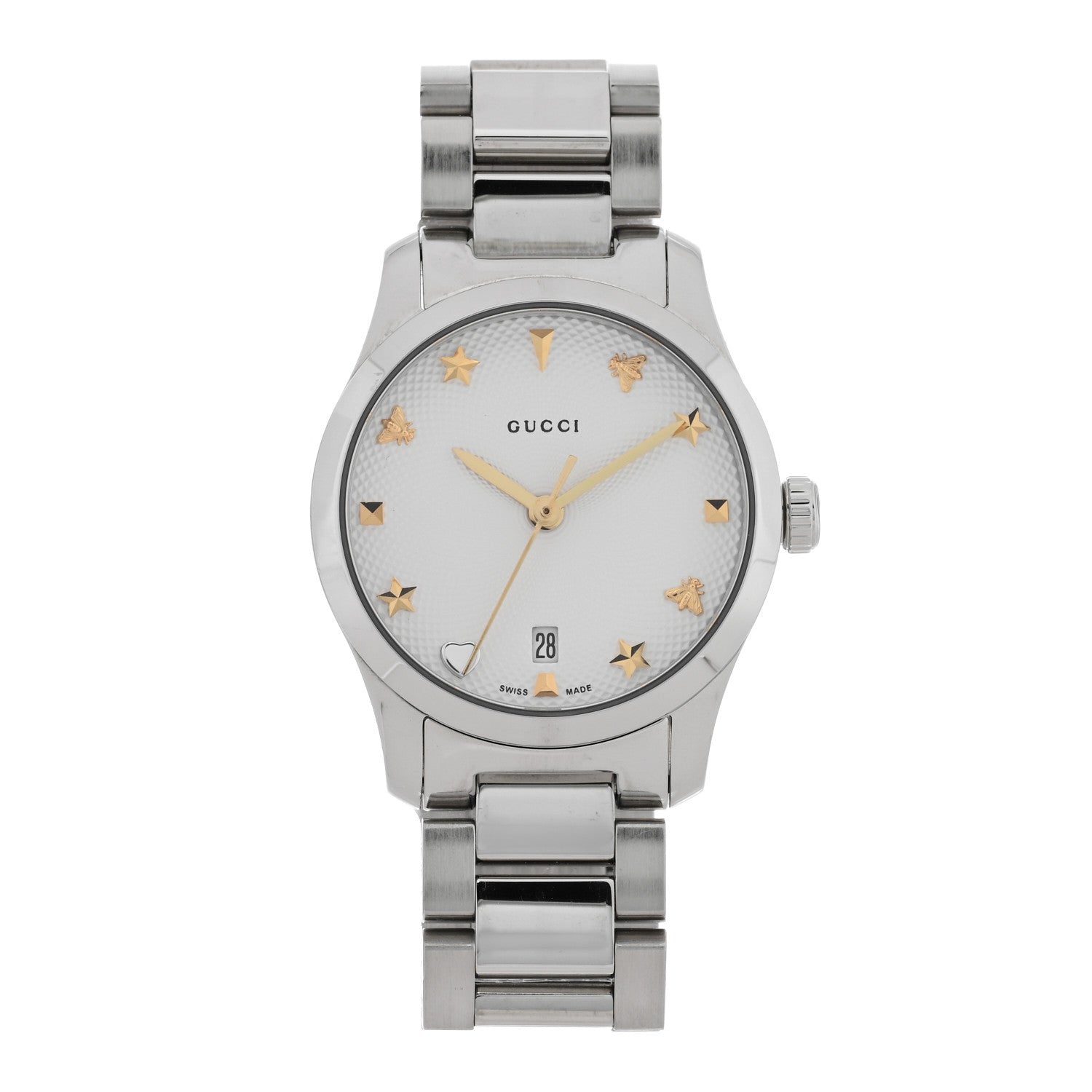 Gucci Stainless Steel 27mm G-Timeless Charm Quartz Watch 1 of 4