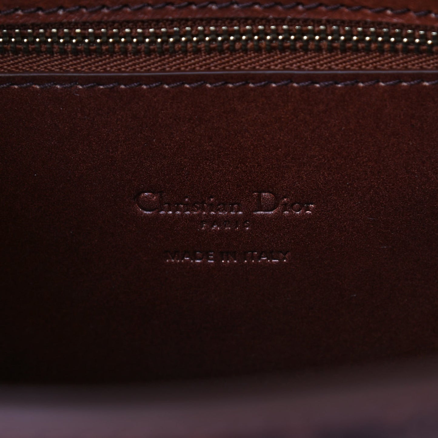 Calfskin Laser Cut Medium Lady Dior Brown