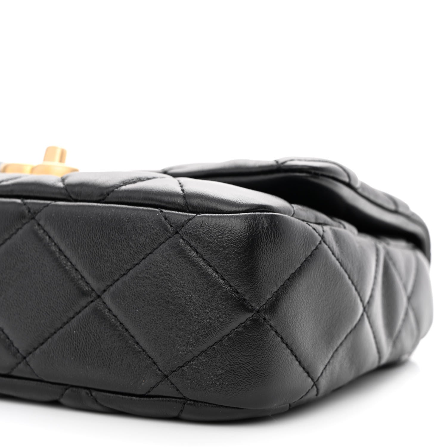 Chanel Lambskin Quilted Small Lacquered Chain Flap Black 10 of 10
