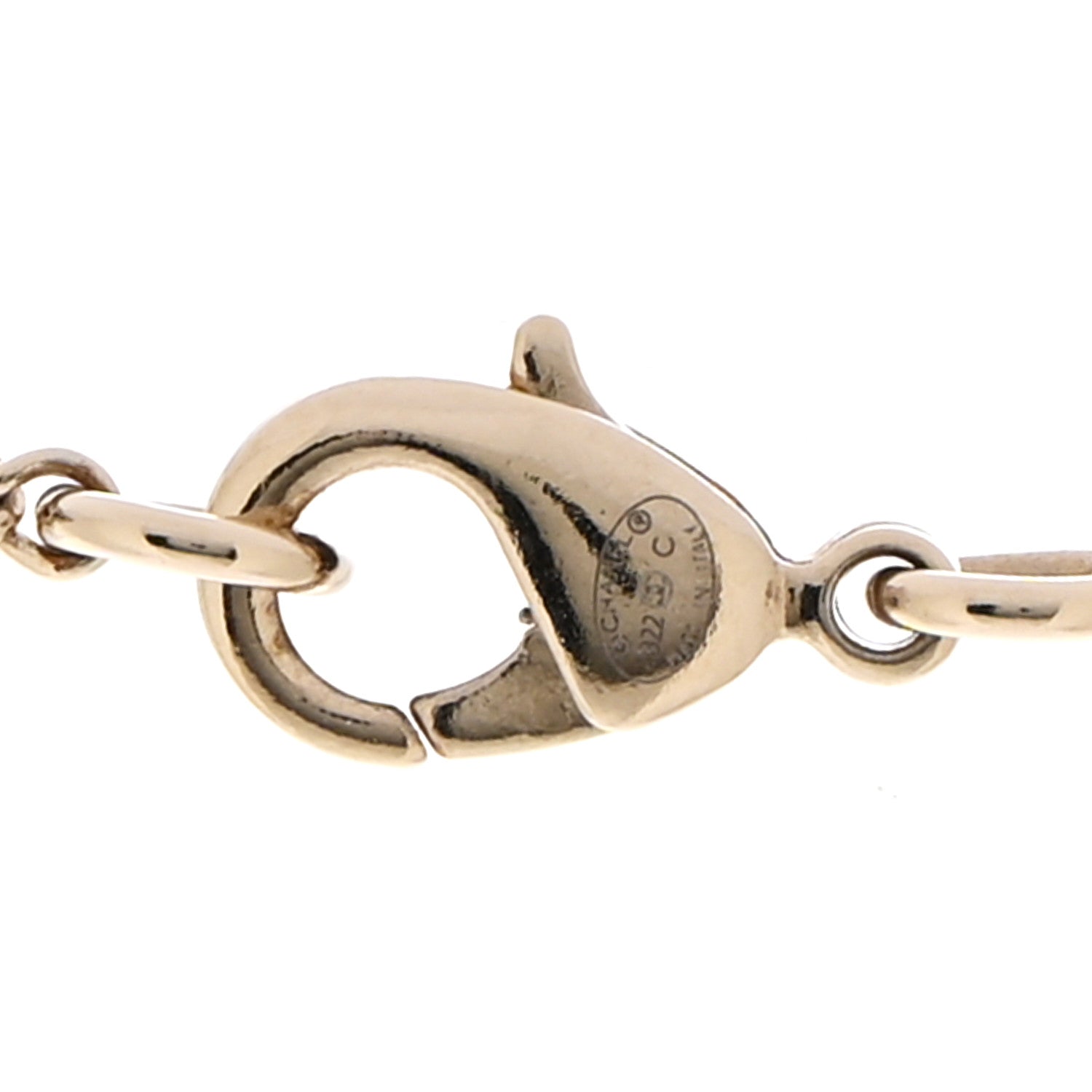 Chanel Metal Pearl CC Hoop Drop Pendant Necklace Gold 6 of 7