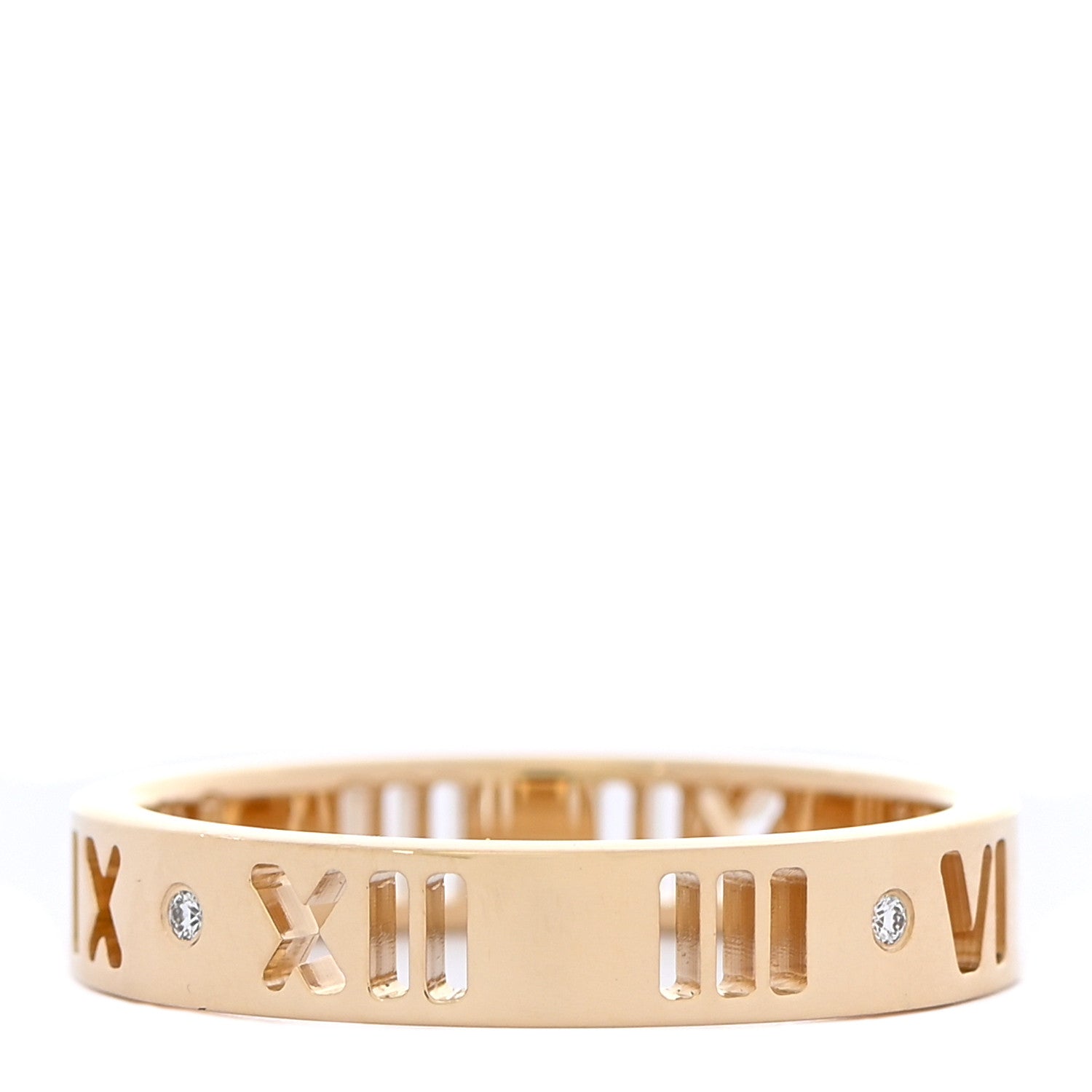 Tiffany 18K Yellow Gold Diamond Atlas Pierced Ring 50 5.5 3 of 4