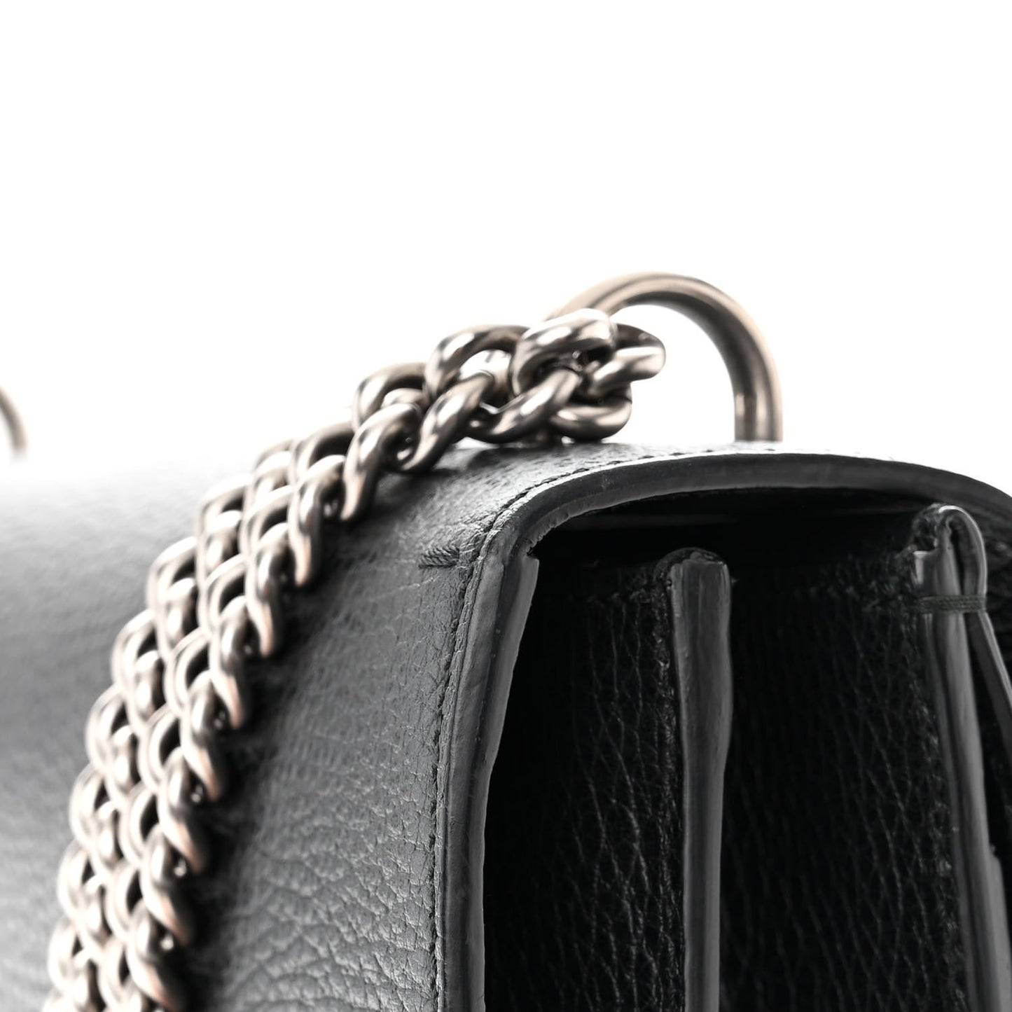 Pebbled Calfskin Small Dionysus Shoulder Bag Black