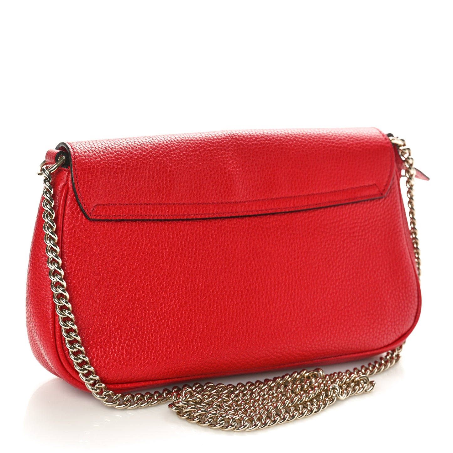 Pebbled Calfskin Medium Soho Flap Crossbody Vibrant Red