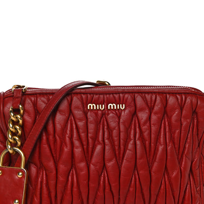 Miu Miu Nappa Matelasse Crossbody Clutch Rubino 9 of 24