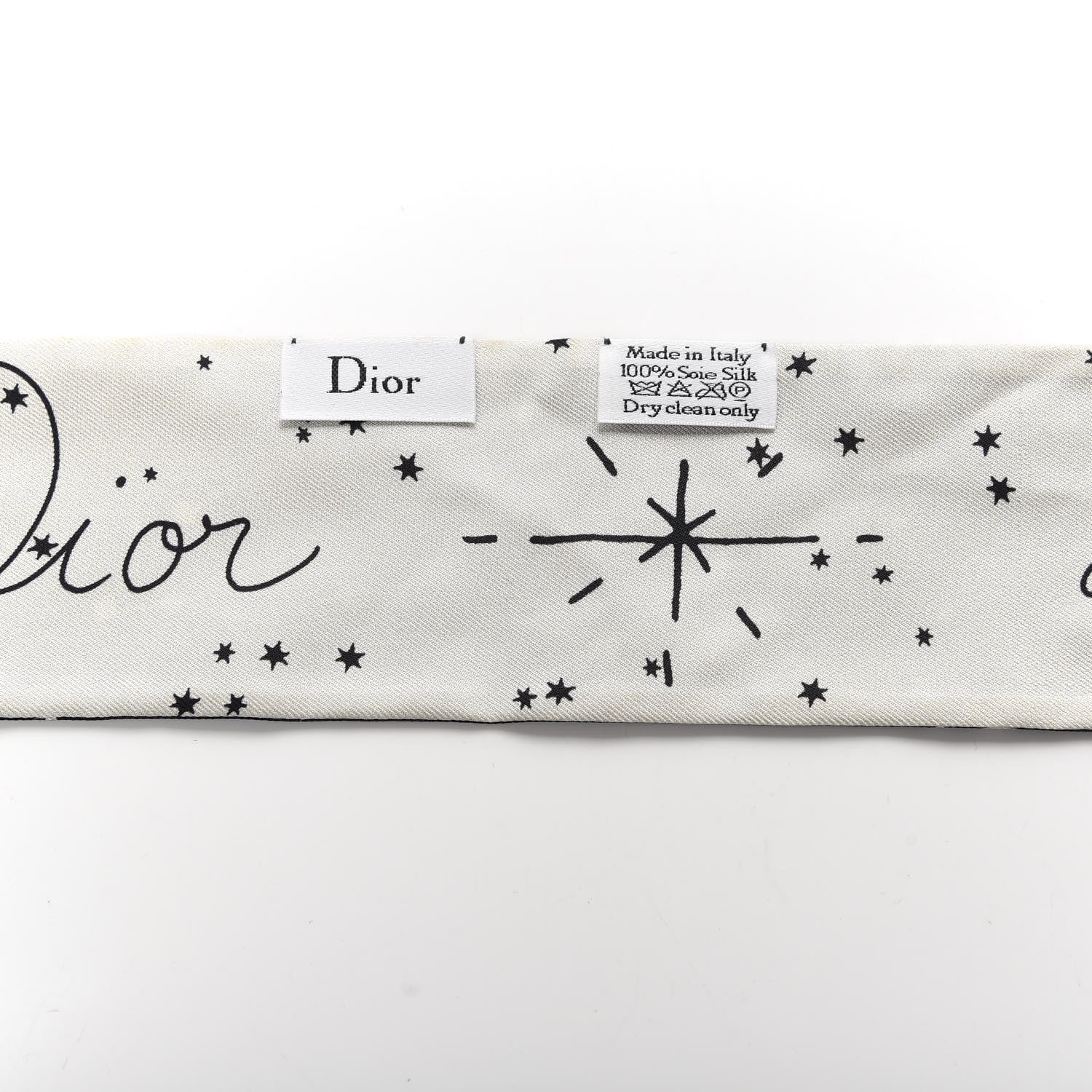 Christian Dior Silk Zodiac Capricorn Mitzah Scarf Black 2 of 5