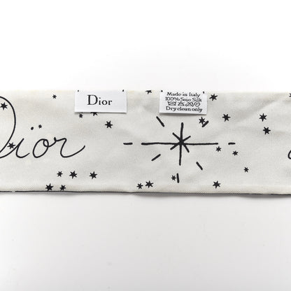 Christian Dior Silk Zodiac Capricorn Mitzah Scarf Black 2 of 5