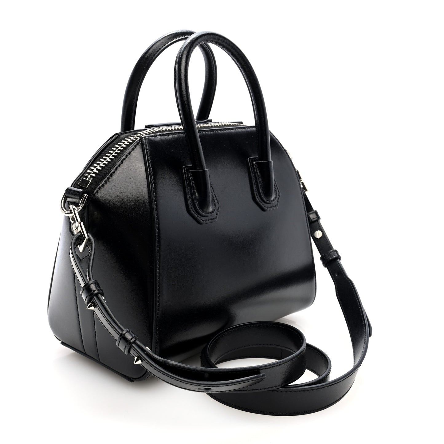 Shiny Lord Calfskin Mini Antigona Black