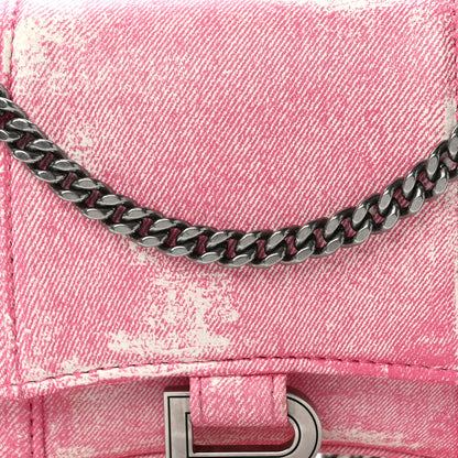 Balenciaga Nappa Denim Printed Hourglass Chain Bag Denim Pink 7 of 14