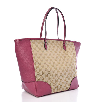 Gucci Monogram Textured Calfskin Medium Bree Zippered Tote Beige Ebony Peonia Flower 3 of 7