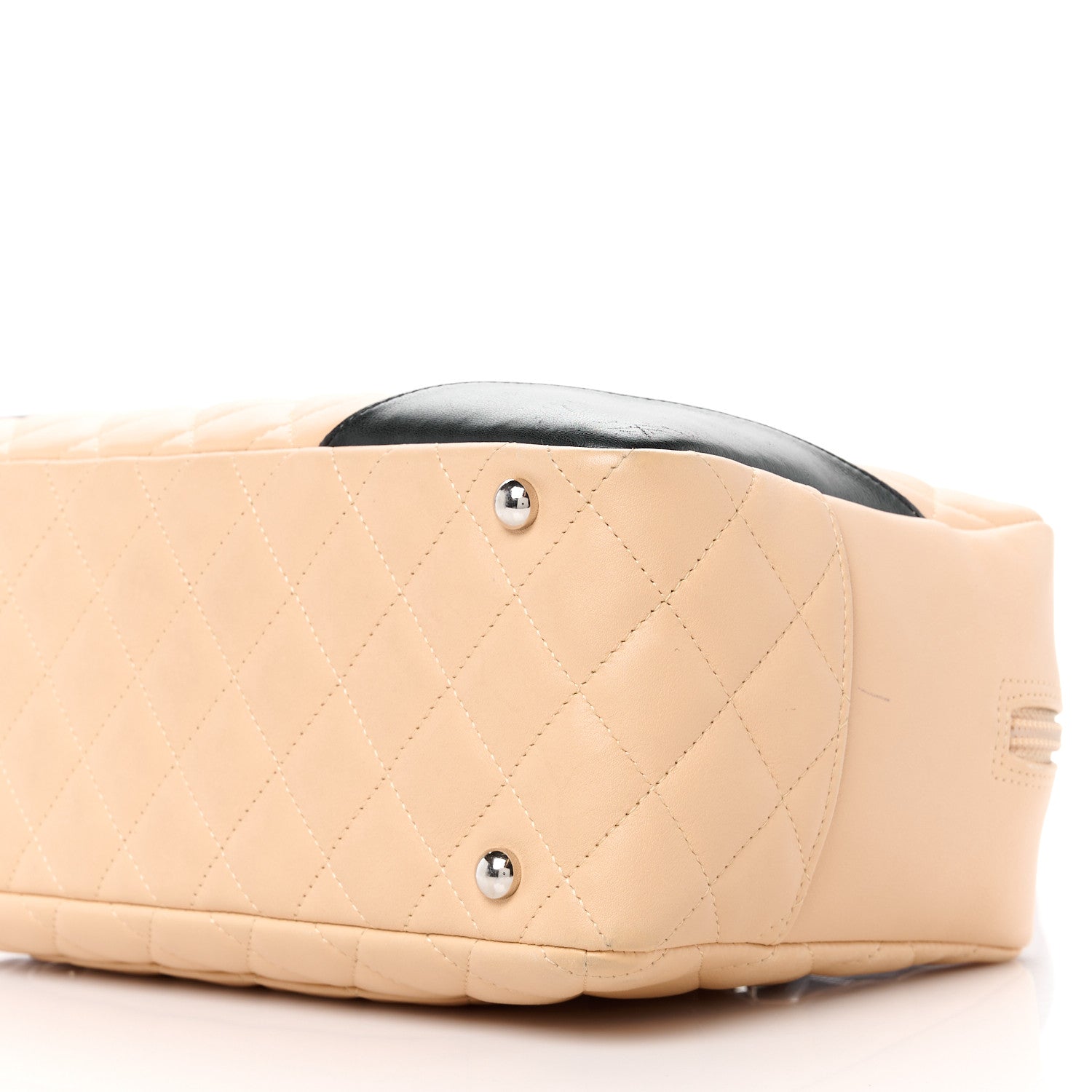 Chanel Calfskin Quilted Large Cambon Bowler Beige Black 10 of 11