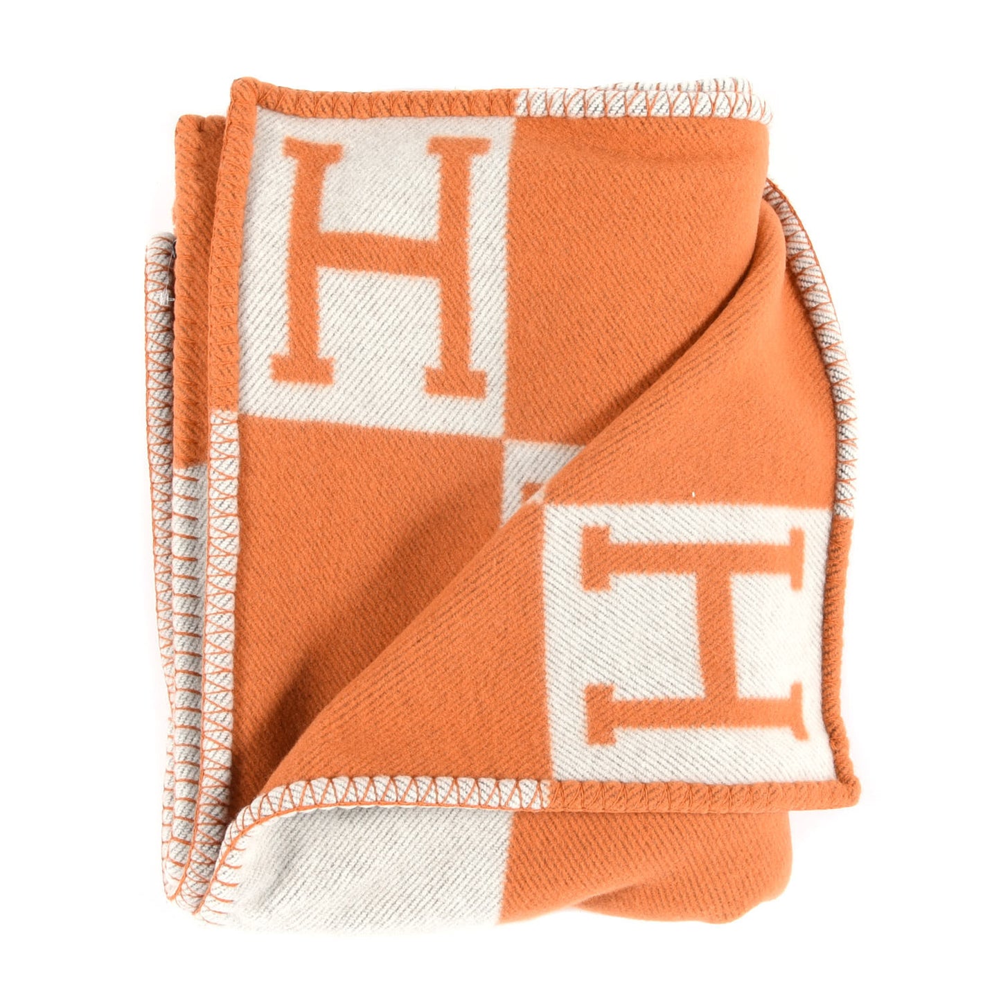 Wool Cashmere Signature Classic Avalon Blanket Ecru Potiron