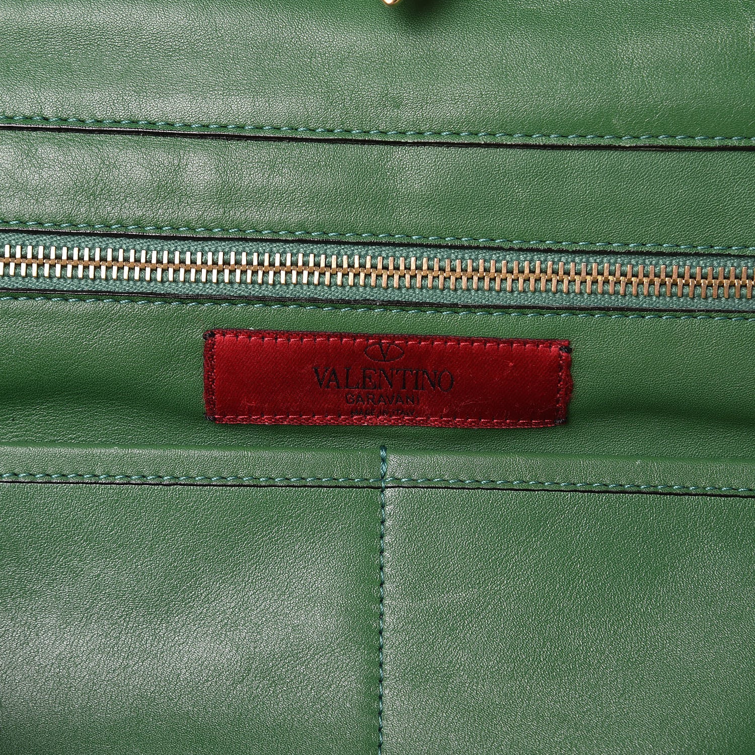 Valentino Garavani Vitello Medium Rockstud Tote Emerald 6 of 13
