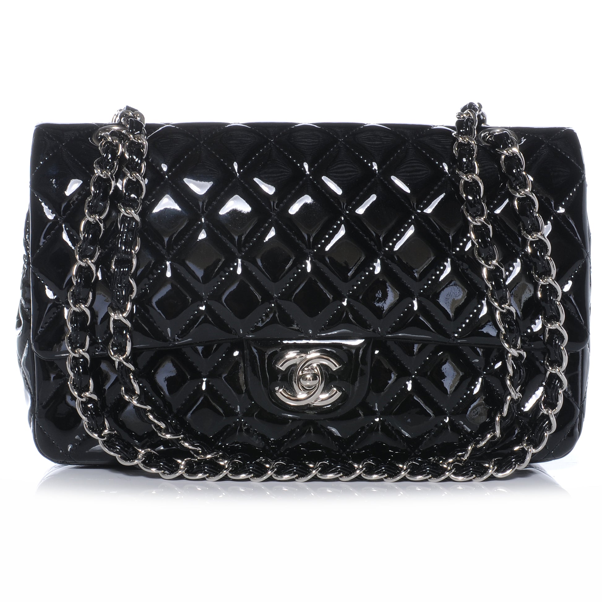 Chanel Patent Medium Double Flap Black 1 of 8