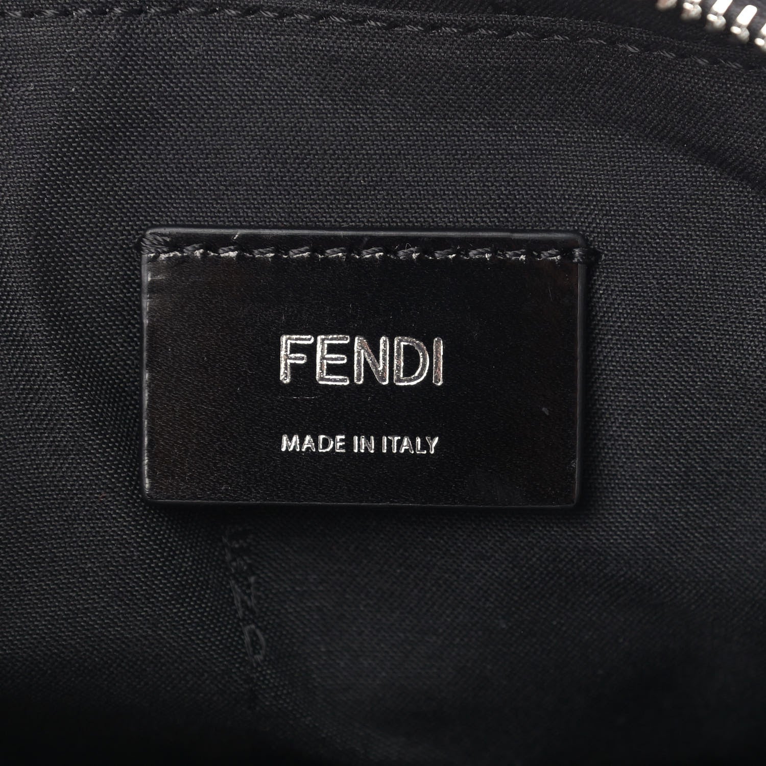 Fendi Glazed Fabric Vitello Liberty FF 1974 Diagonal Medium Camera Case Black Sunflower 6 of 9