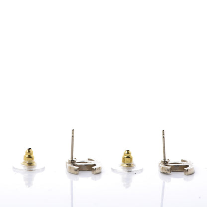 Chanel Crystal CC Earrings Light Gold 3 of 4