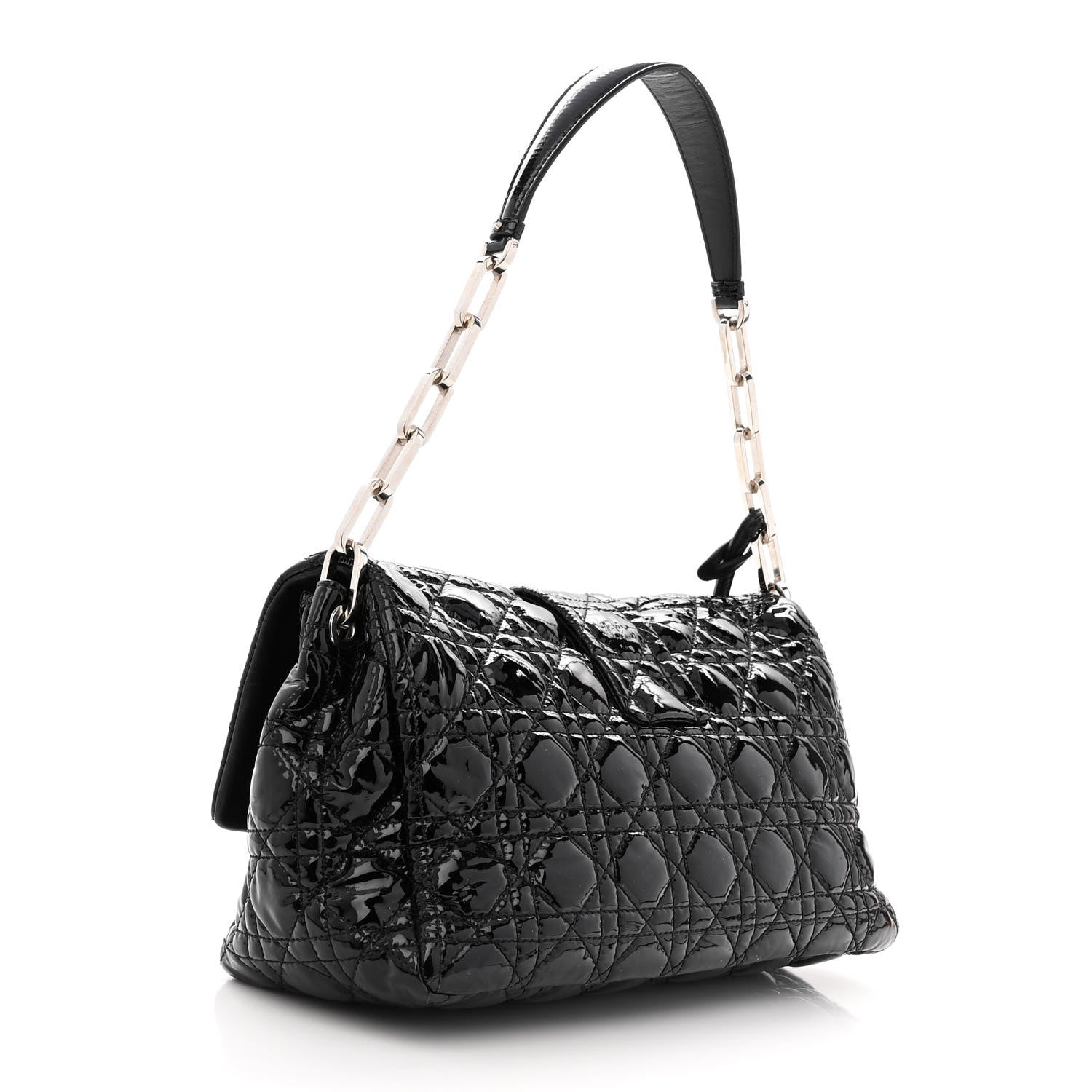 Christian Dior Patent Cannage New Lock Flap Black 3 of 19