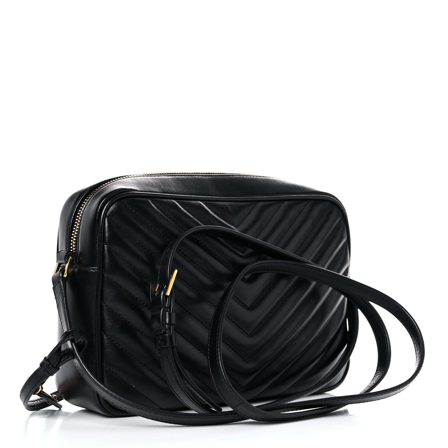 Saint Laurent Calfskin Matelasse Monogram Lou Camera Bag Black 3 of 14