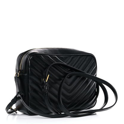 Saint Laurent Calfskin Matelasse Monogram Lou Camera Bag Black 3 of 14