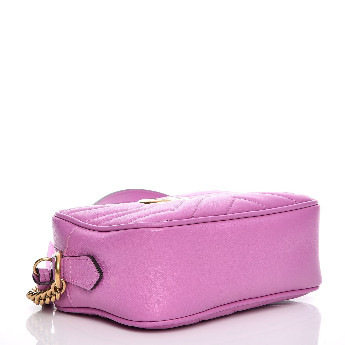 Calfskin Matelasse Mini GG Marmont Chain Shoulder Bag Candy Mousse