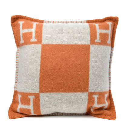 Hermes Wool Cashmere Avalon Pillow PM Ecru Potiron 1 of 3