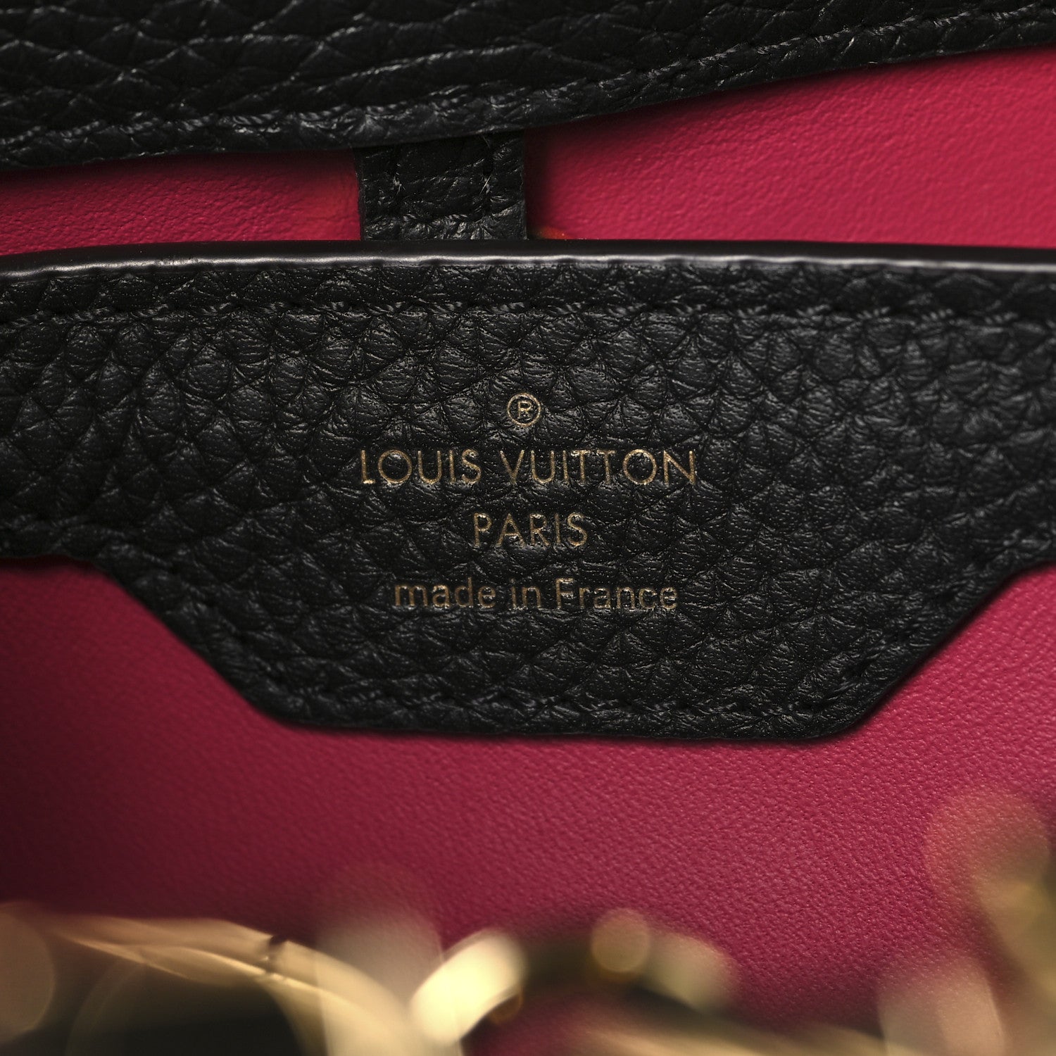 Louis Vuitton Taurillon Capucines BB Black Fuchsia 6 of 9