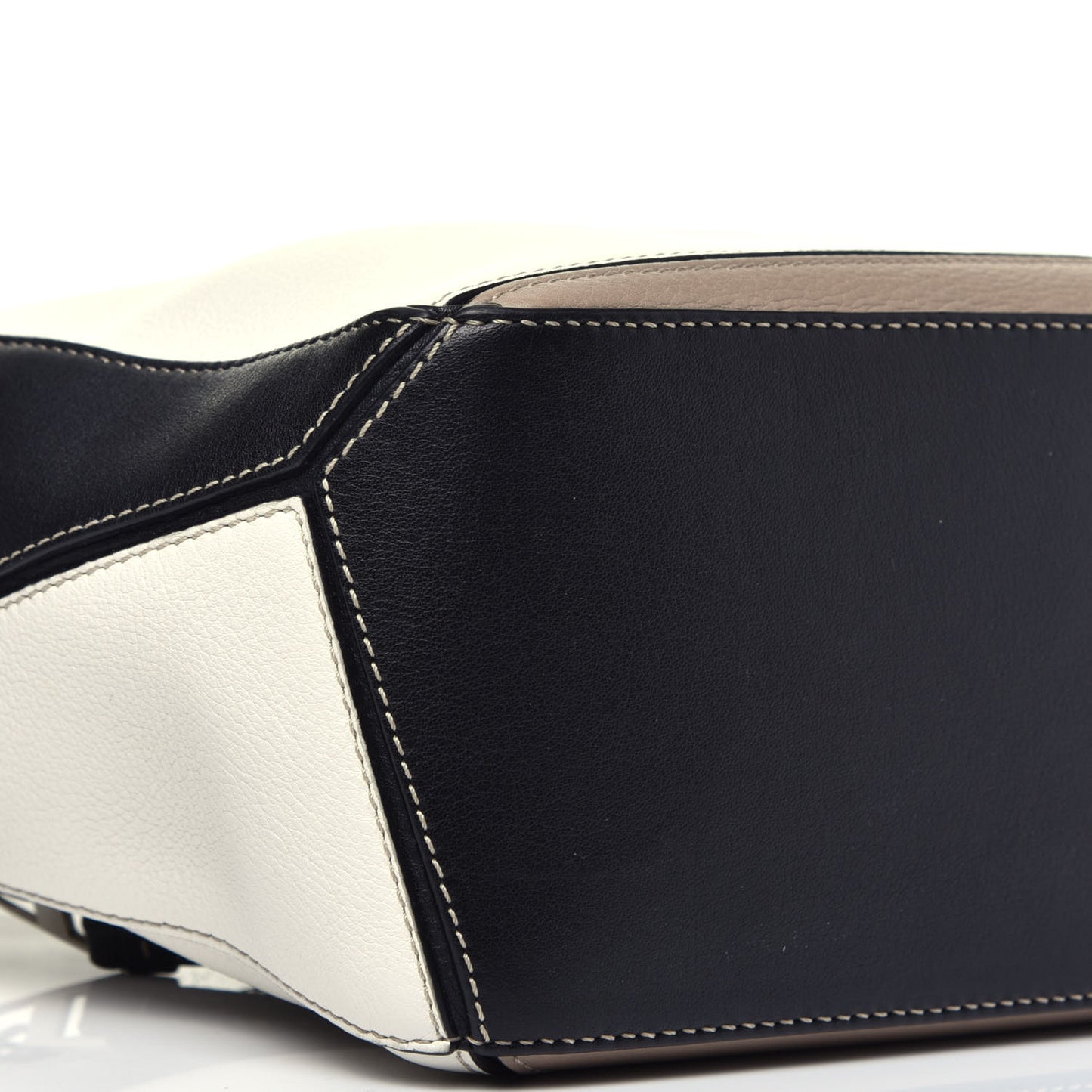 Calfskin Small Puzzle Bag Black Taupe