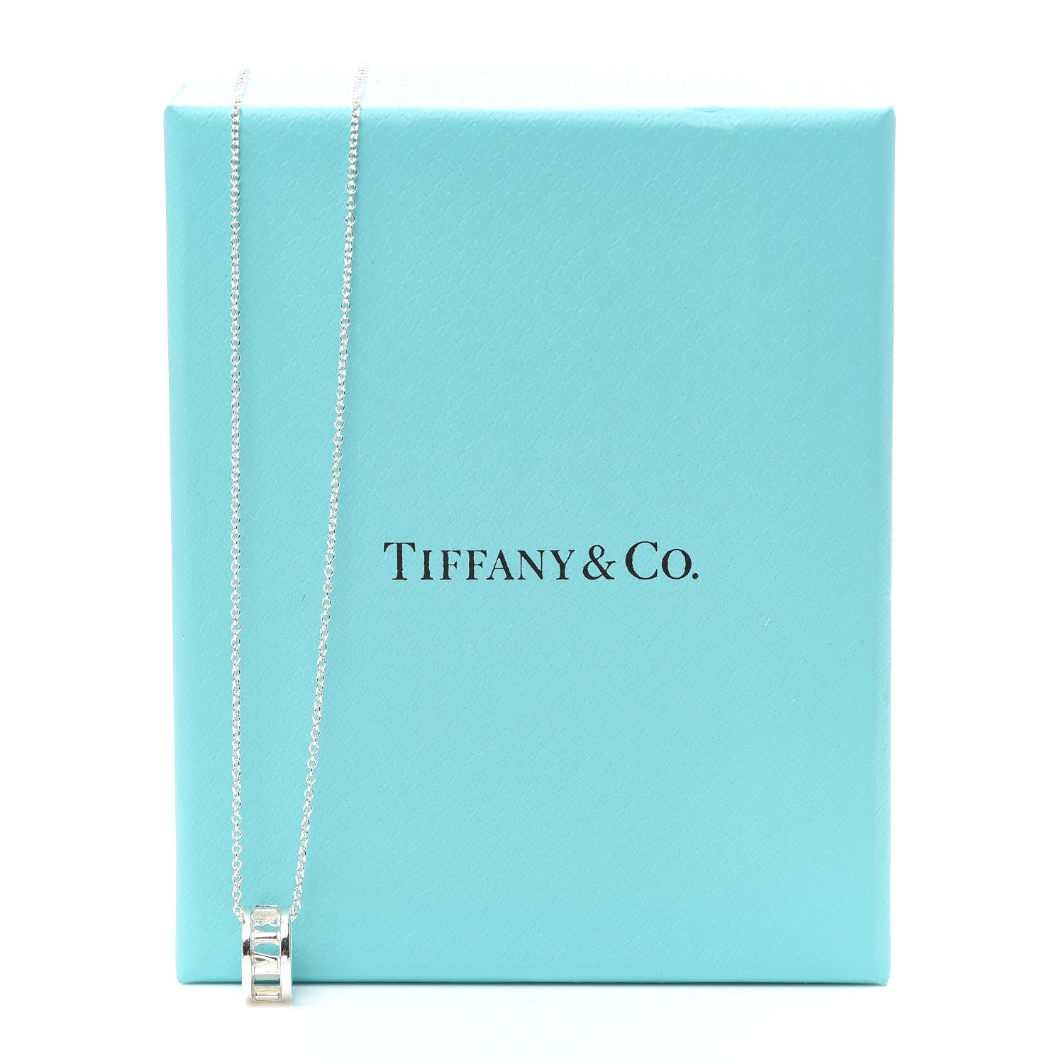 Tiffany Sterling Silver Atlas Open Pendant Necklace 7 of 7