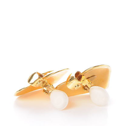 Chanel CC Heart Drop Clip On Earrings Gold 3 of 4