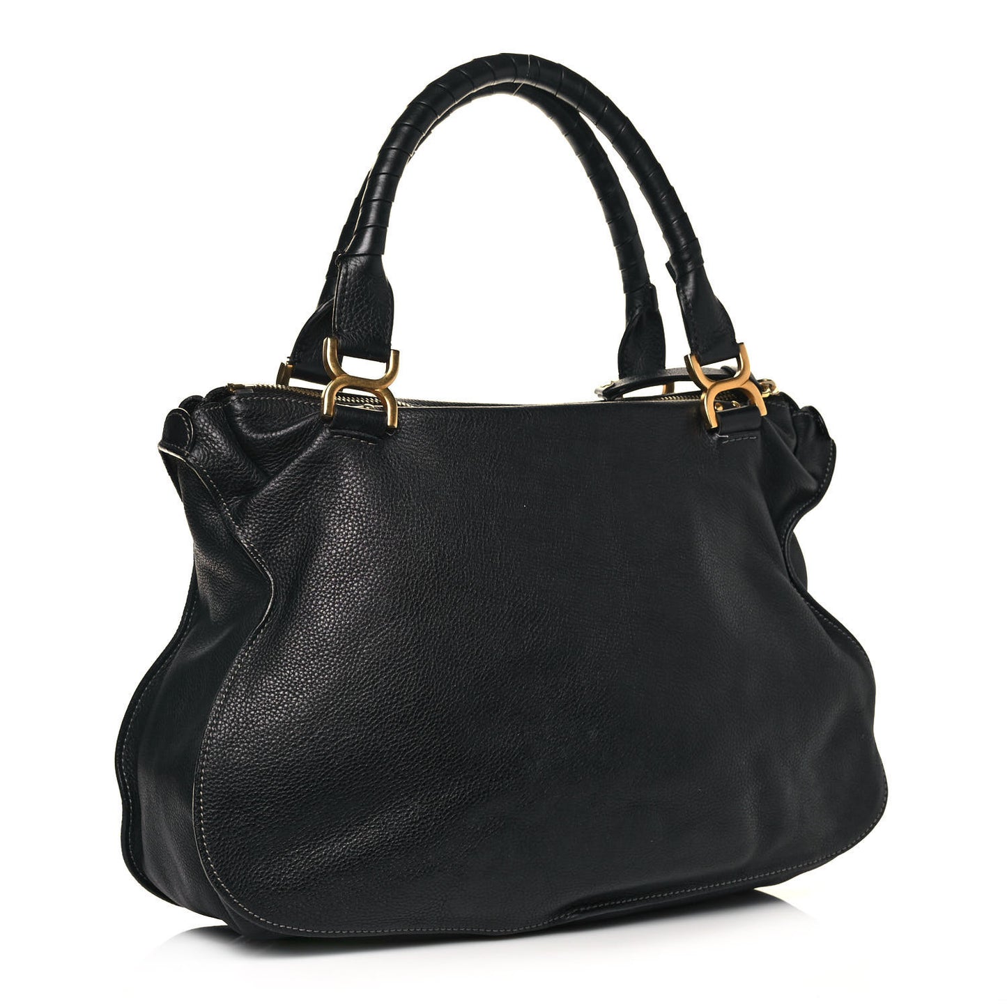 Calfskin Medium Marcie Satchel Black