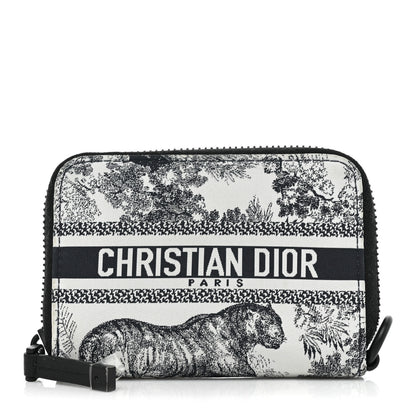 Christian Dior Technical Fabric Embroidered Toile De Jouy DiorTravel Detachable Card Holder Blue 1 of 11