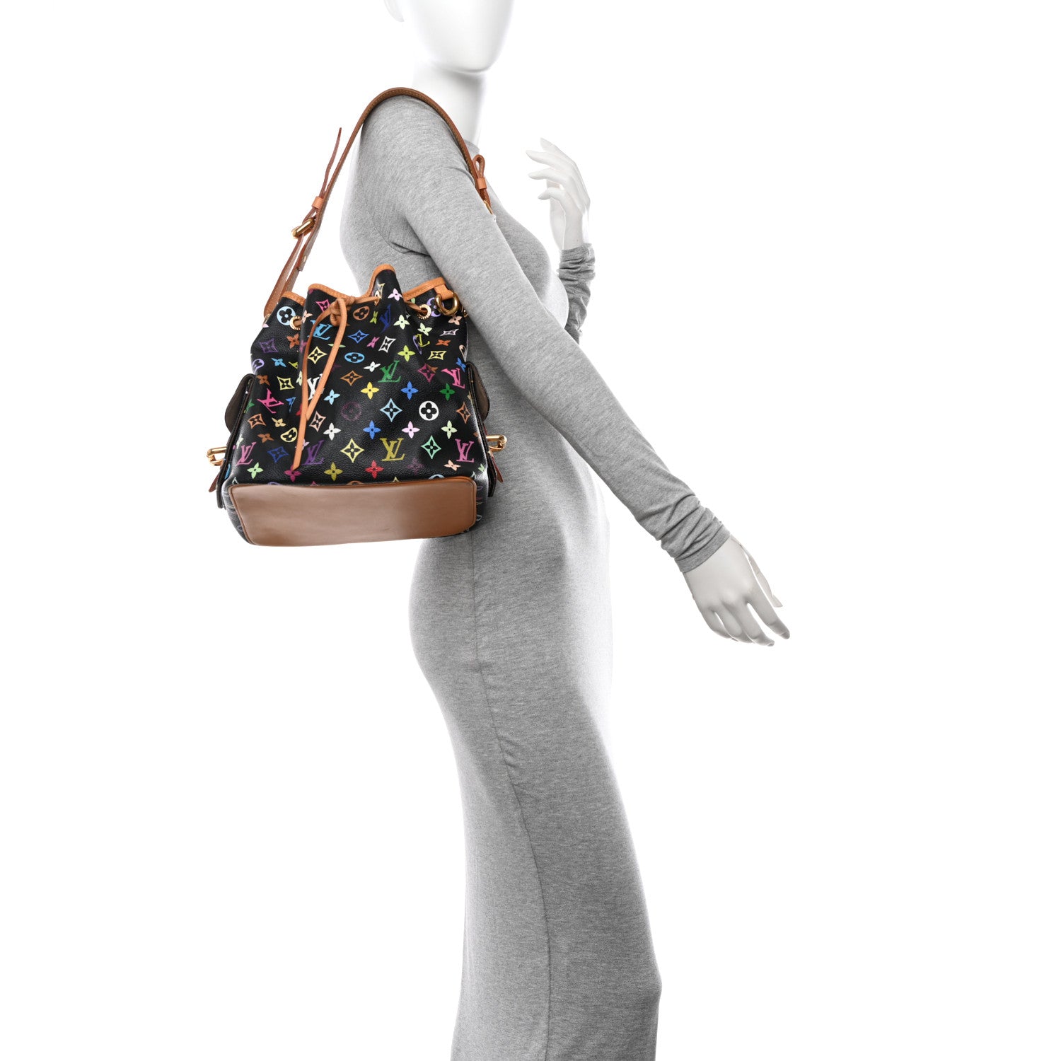 Louis Vuitton Monogram Multicolor Petit Noe Black 2 of 14