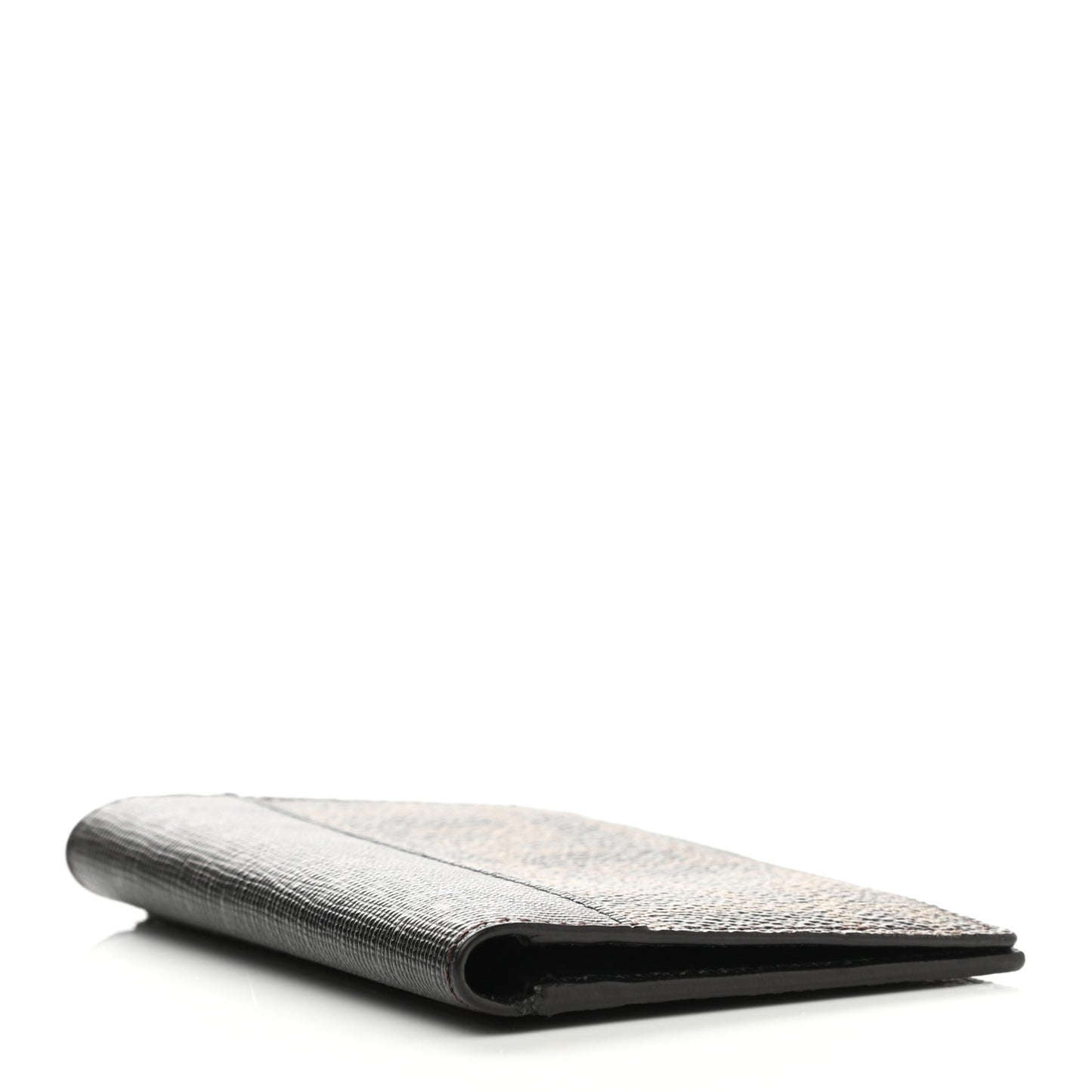 Zucca Spalmati Vitello Elite Double Fold Credit Card Case Tobacco Black
