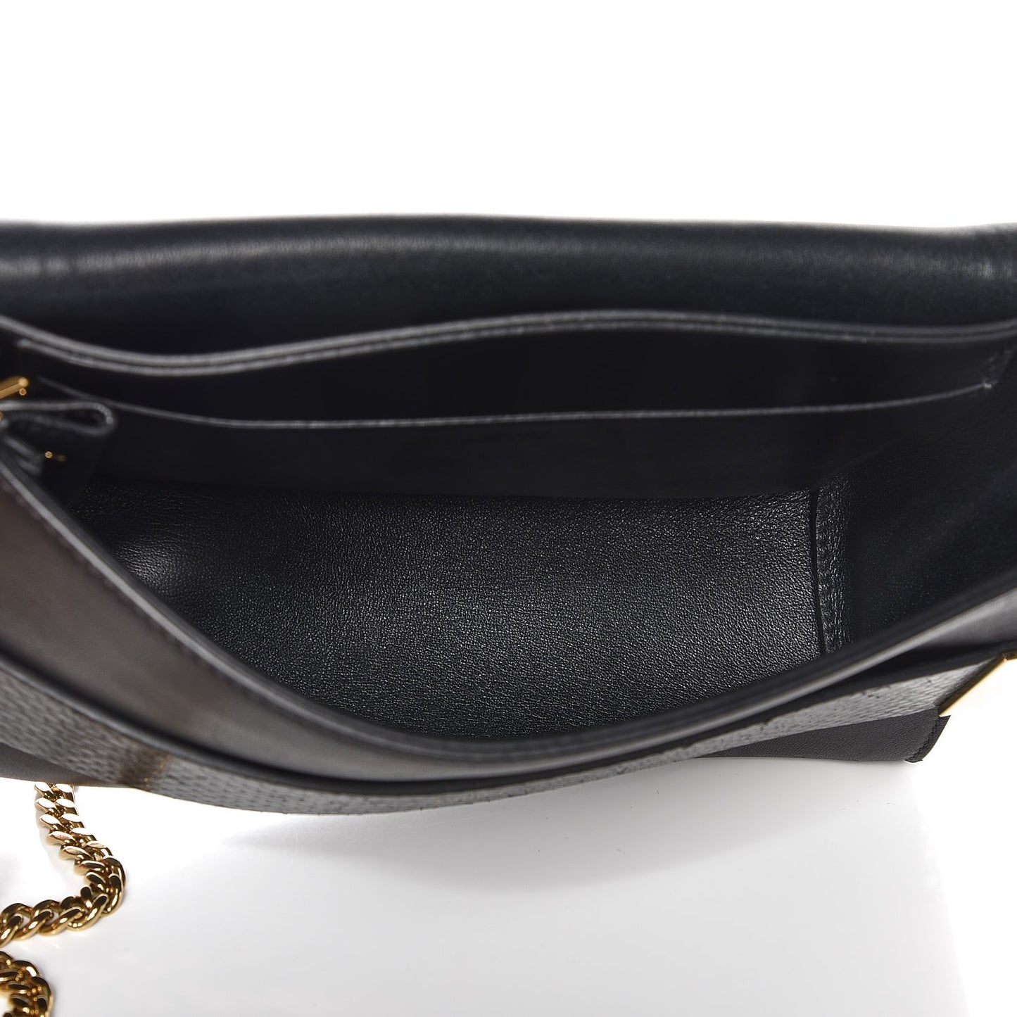 Lambskin Snakeskin Medium Elle Chain Clutch Cream Black